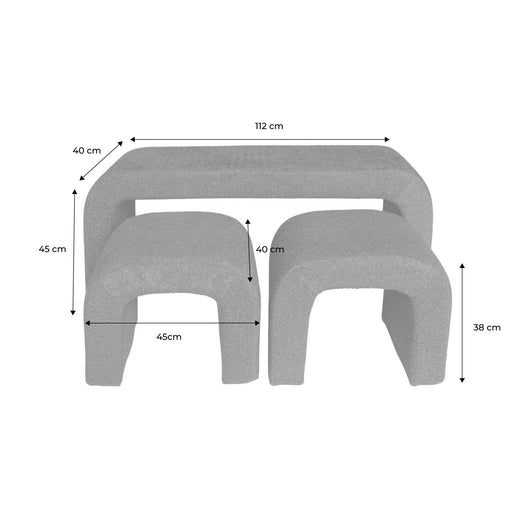 Panca e sgabelli impilabili bouclé, terracotta