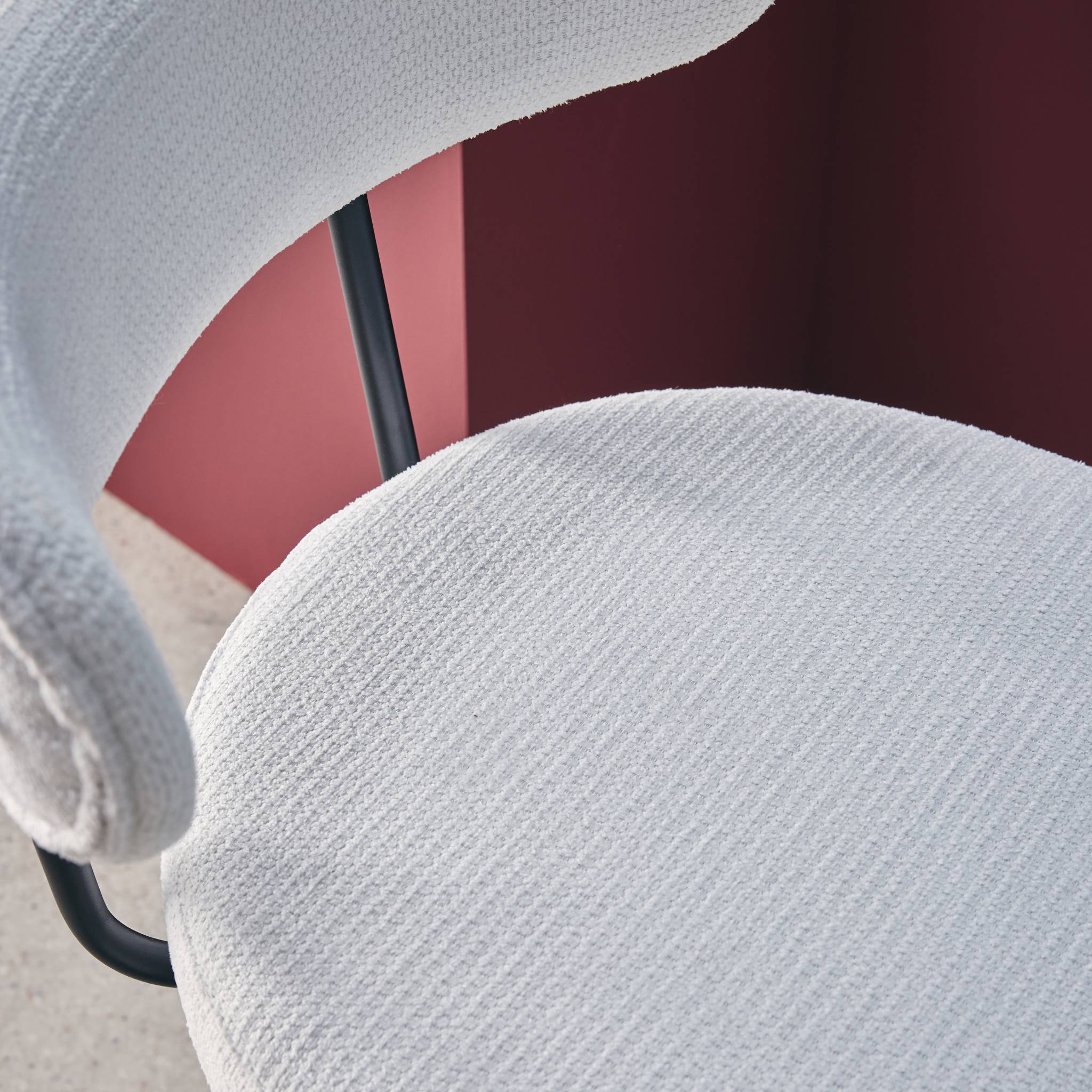 Set di 2 sgabelli da bar con seduta girevole in metallo e tessuto,