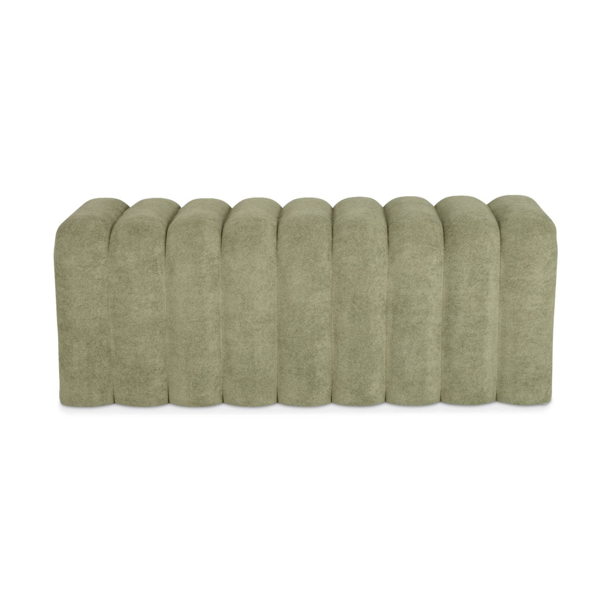 Panca, fine letto contemporaneo tessuto, verde