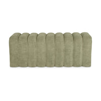 Panca, fine letto contemporaneo tessuto, verde