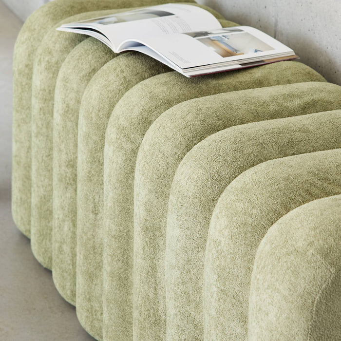 Panca, fine letto contemporaneo tessuto, verde