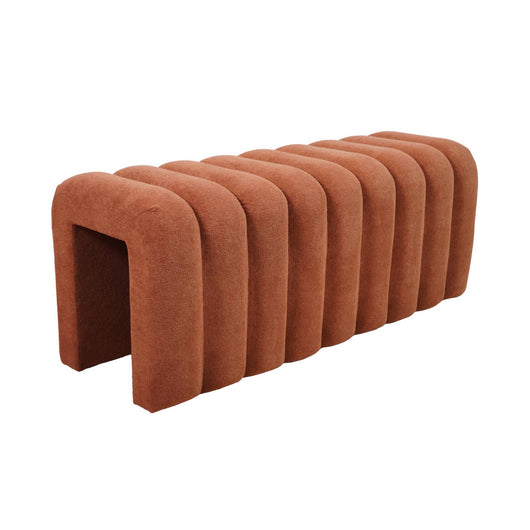 Panca, fine letto contemporaneo tessuto, arancione