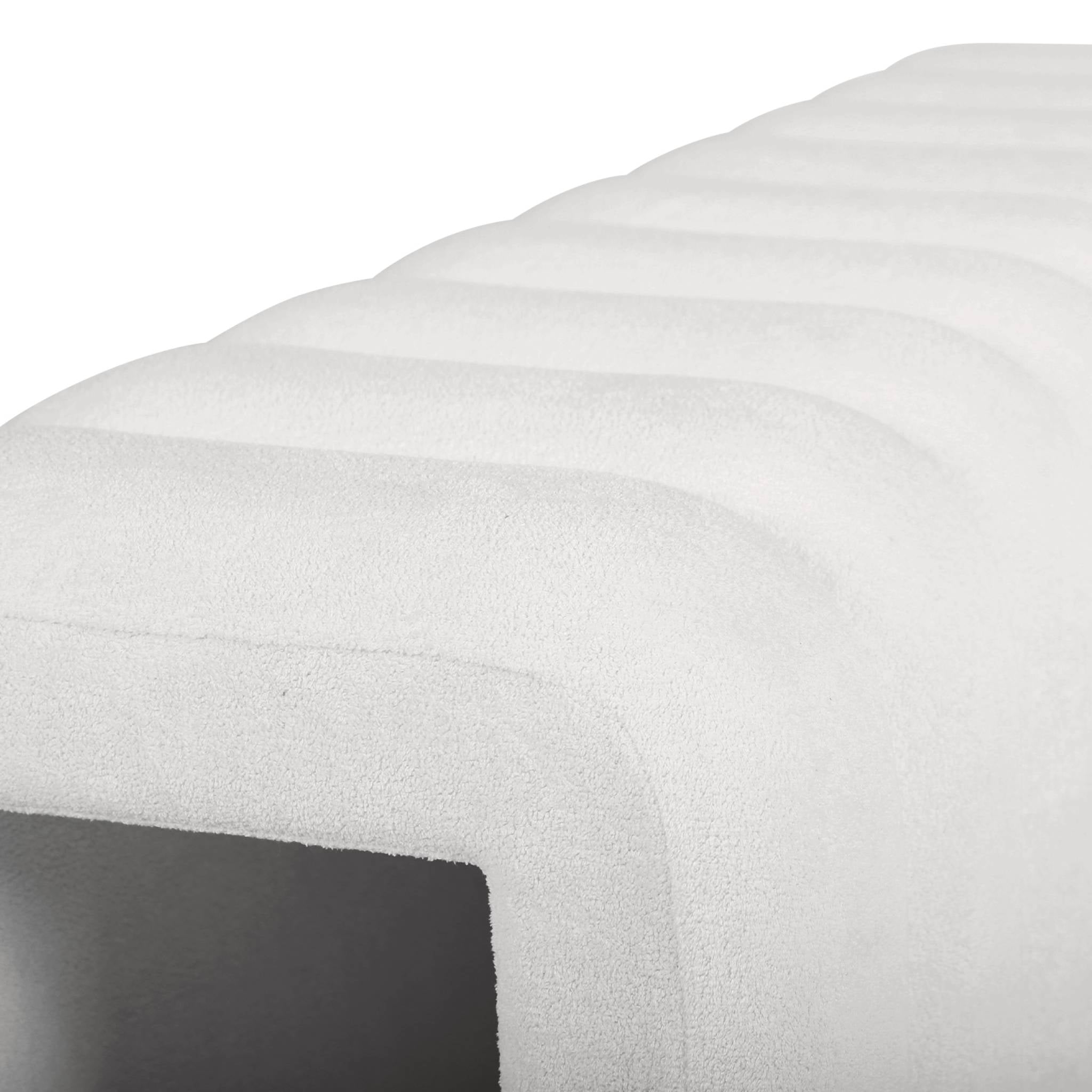 Panca, fine letto contemporaneo tessuto, bianco