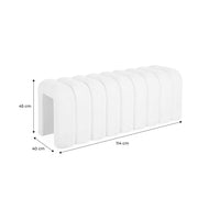 Panca, fine letto contemporaneo tessuto, bianco