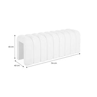 Panca, fine letto contemporaneo tessuto, bianco