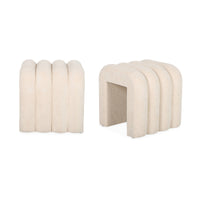 Pouf contemporaneo tessuto (set di 2), beige