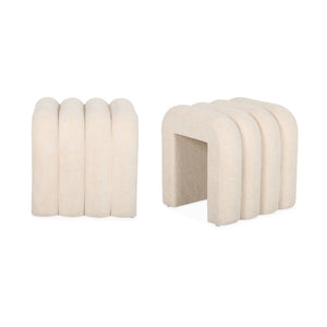 Pouf contemporaneo tessuto (set di 2), beige