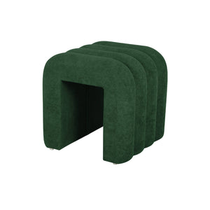 Set di 2 pouf contemporanei, tessuto, verde scuro