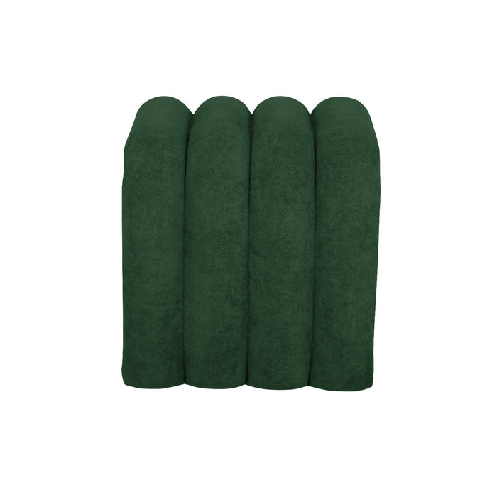 Set di 2 pouf contemporanei, tessuto, verde scuro