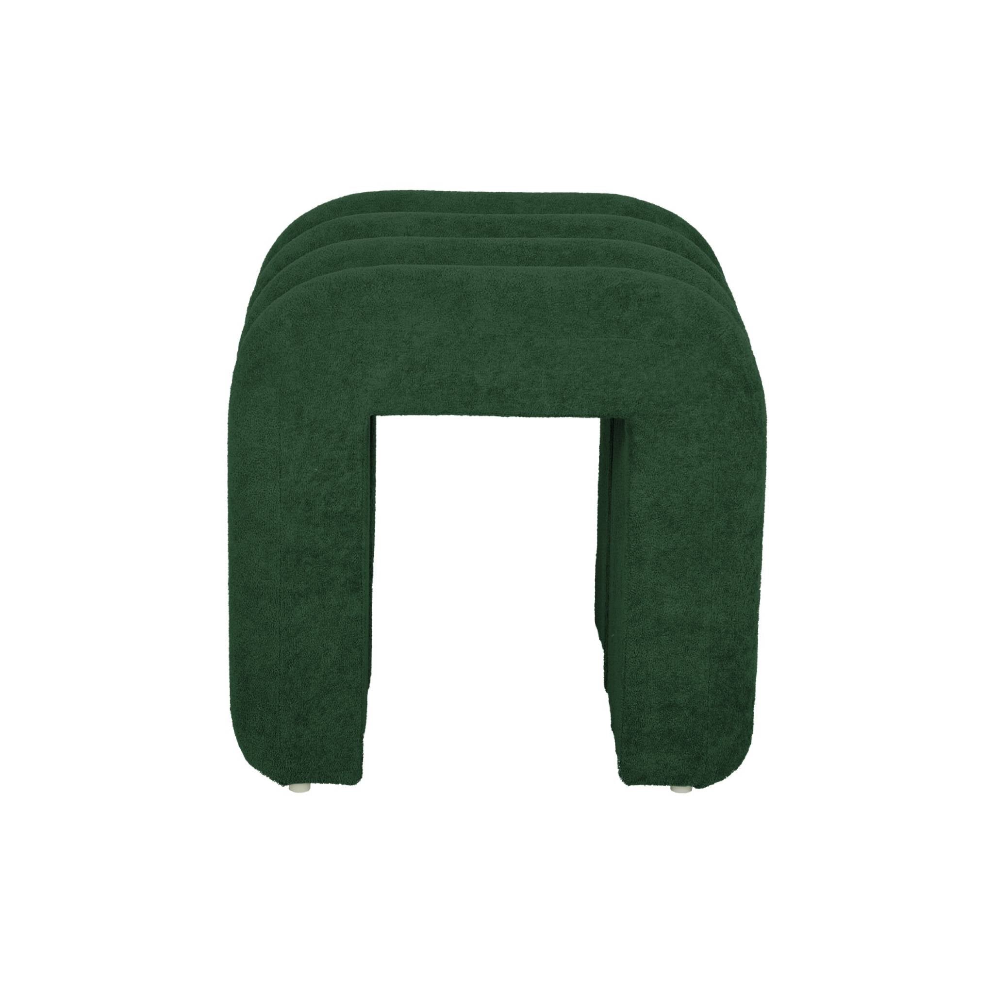 Set di 2 pouf contemporanei, tessuto, verde scuro