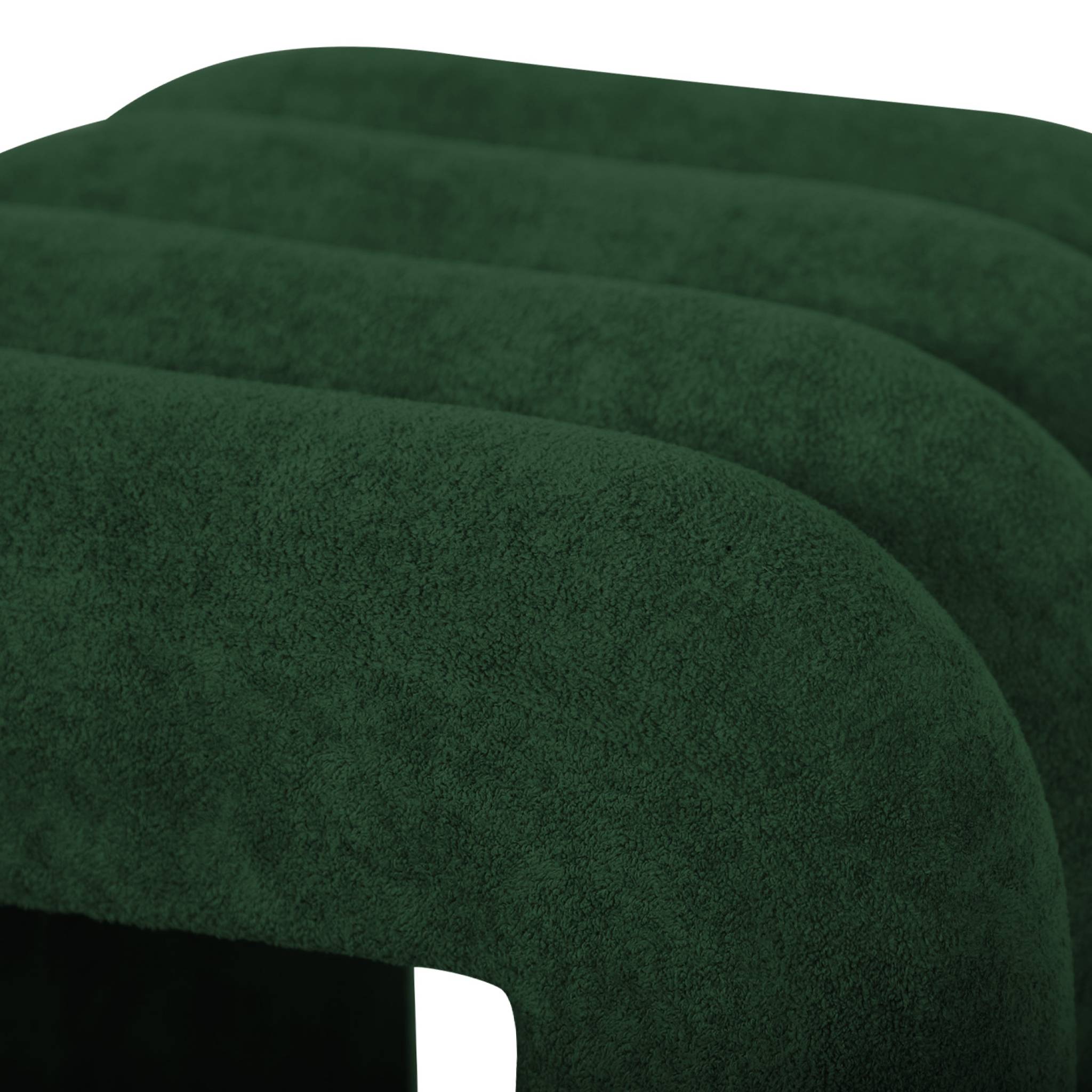 Set di 2 pouf contemporanei, tessuto, verde scuro