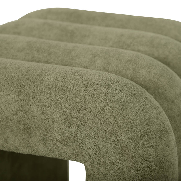 Pouf contemporaneo tessuto (set di 2), verde