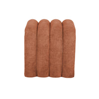 Set di 2 pouf contemporanei, tessuto, arancione