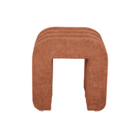 Set di 2 pouf contemporanei, tessuto, arancione