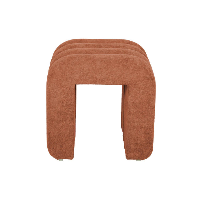 Set di 2 pouf contemporanei, tessuto, arancione