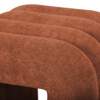 Set di 2 pouf contemporanei, tessuto, arancione