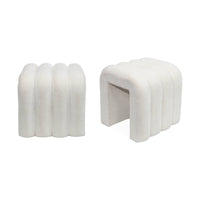 Pouf contemporaneo tessuto (set di 2), bianco