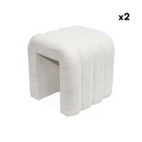 Pouf contemporaneo tessuto (set di 2), bianco