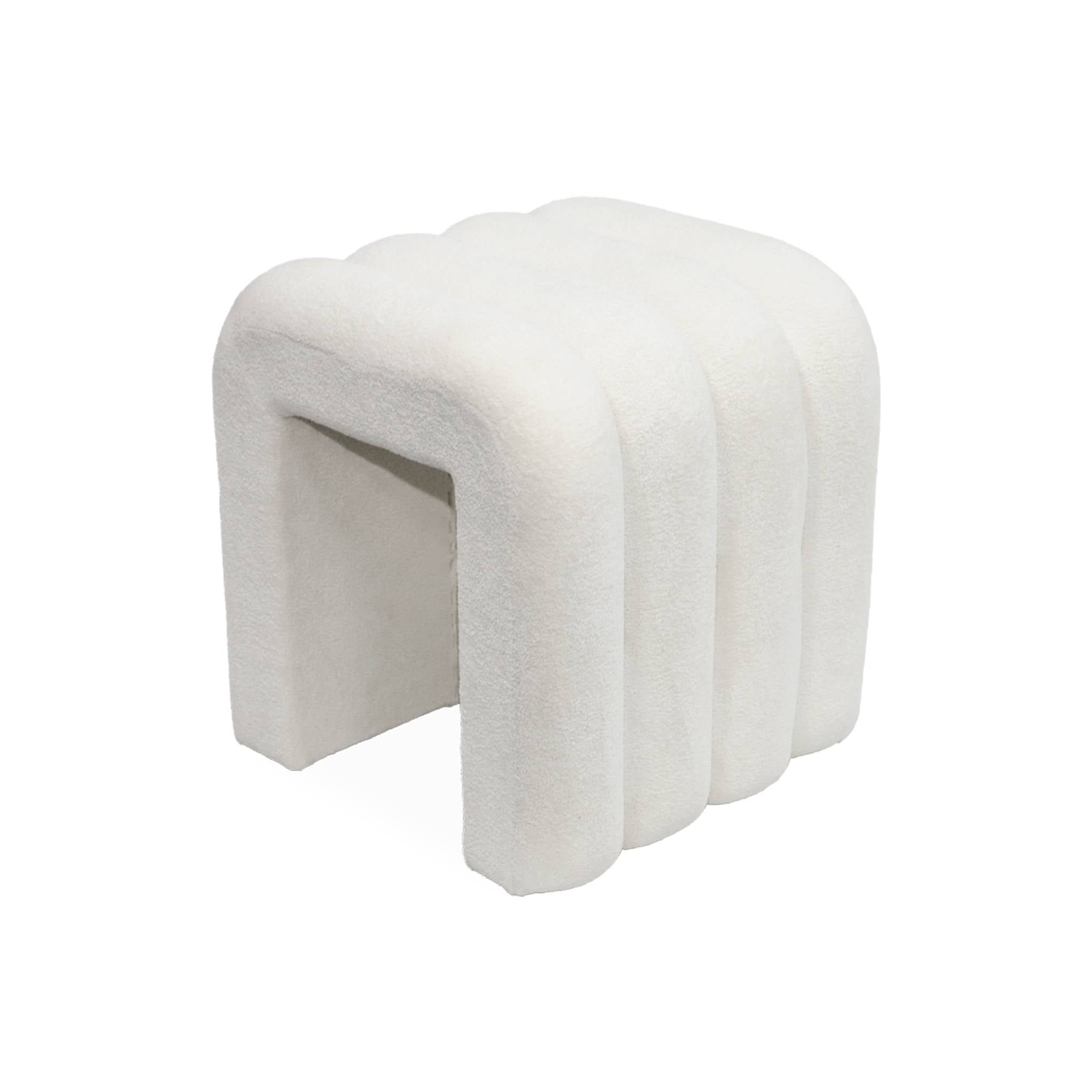 Pouf contemporaneo tessuto (set di 2), bianco