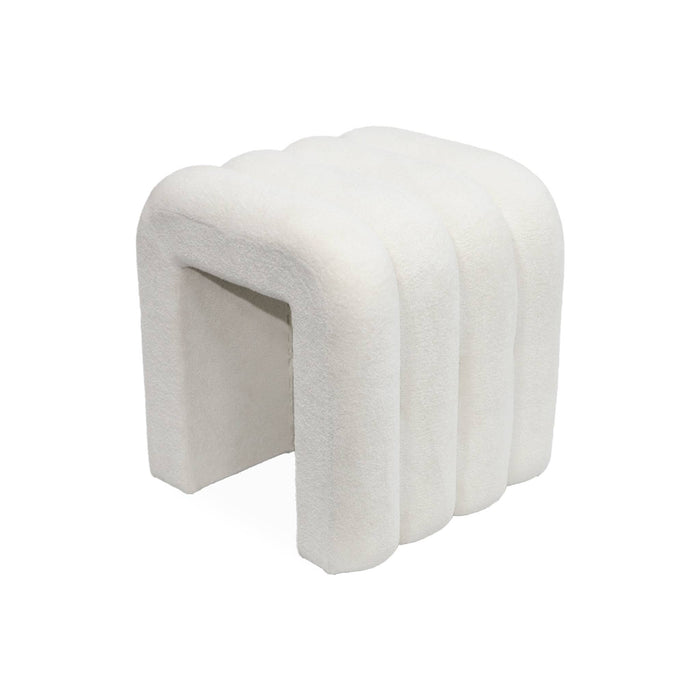 Pouf contemporaneo tessuto (set di 2), bianco
