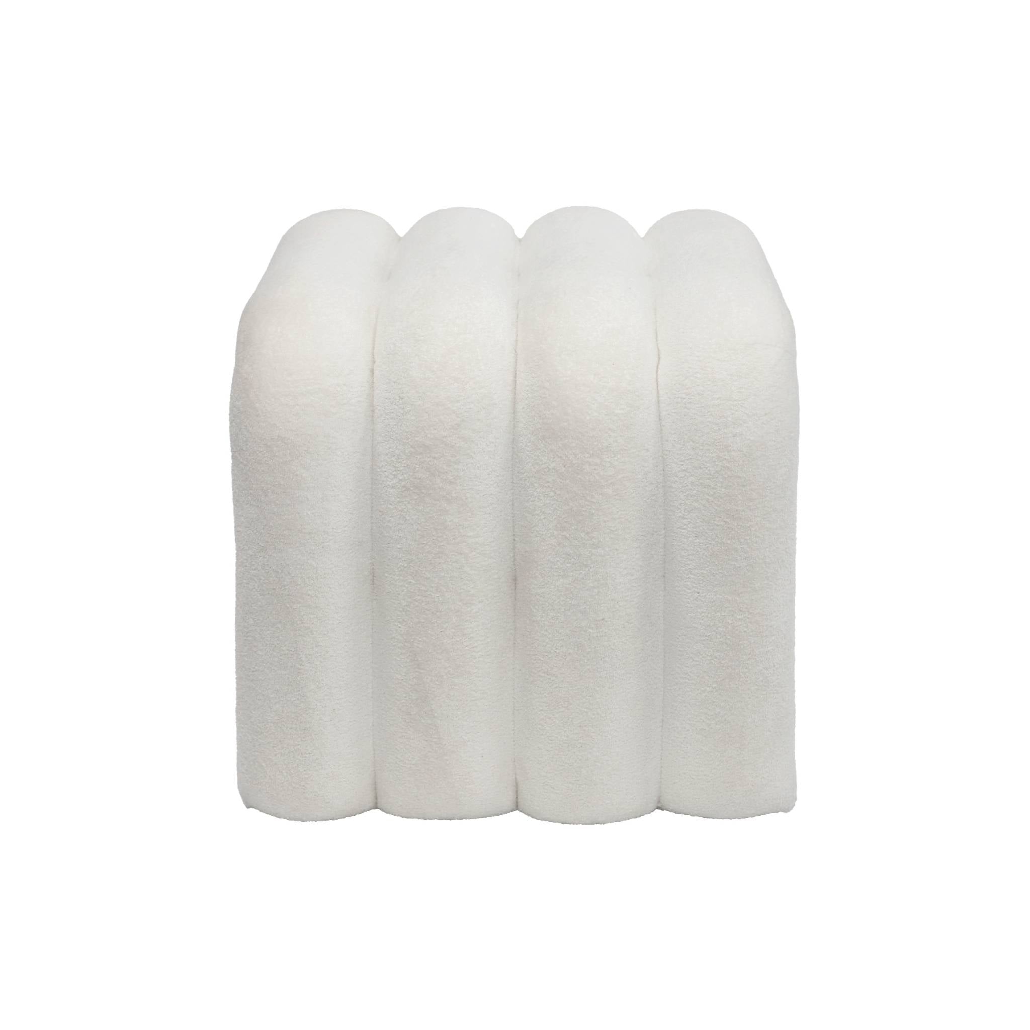 Pouf contemporaneo tessuto (set di 2), bianco