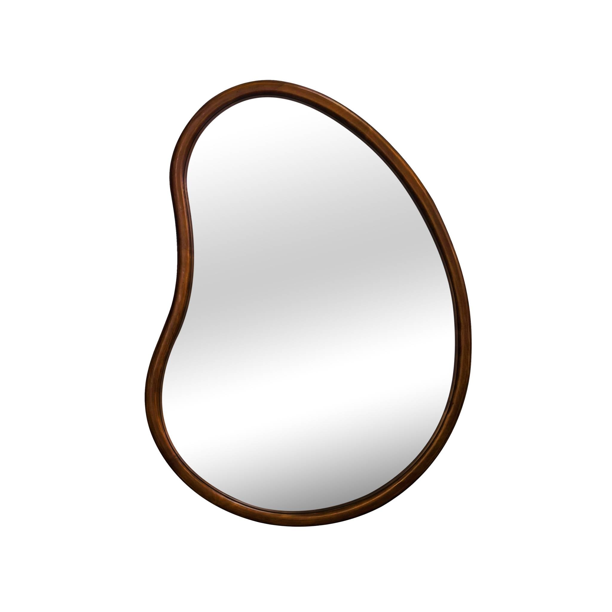 Specchio organico in legno di abete, 65cm, marrone