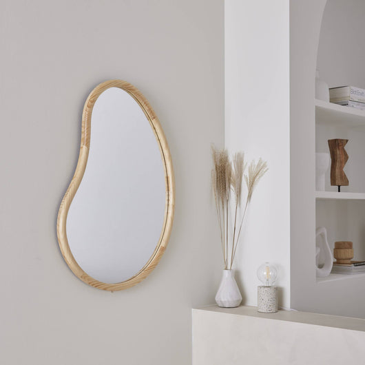Specchio in legno di abete, 85cm, marrone naturale