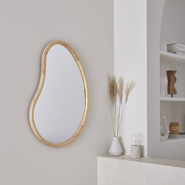 Specchio in legno di abete, 85cm, marrone naturale