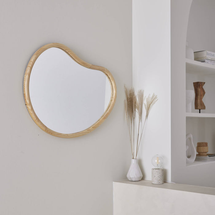 Specchio in legno di abete, 85cm, marrone naturale