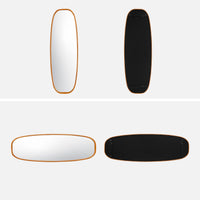 Specchio rettangolare in legno di gomma, marrone chiaro