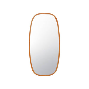 Specchio rettangolare in legno di gomma, marrone chiaro