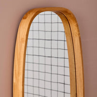 Specchio rettangolare in legno di gomma, marrone chiaro