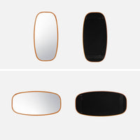 Specchio rettangolare in legno di gomma, marrone chiaro