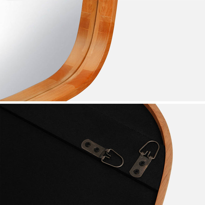 Specchio rettangolare in legno di gomma, marrone chiaro