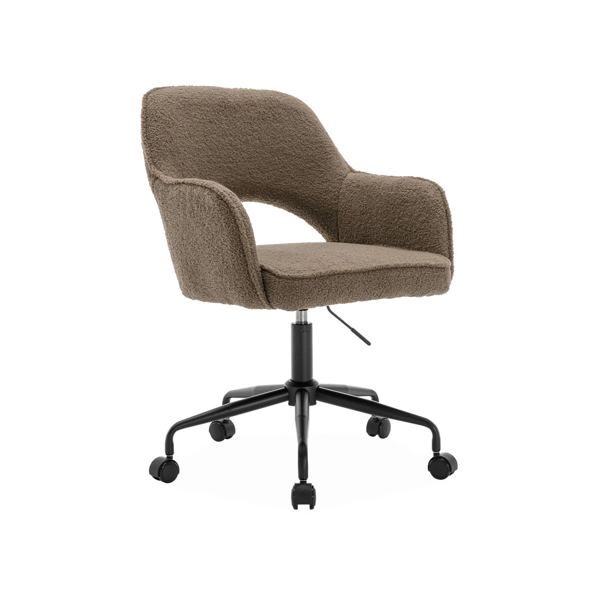 Sedia da ufficio bouclé con rotelle, talpa