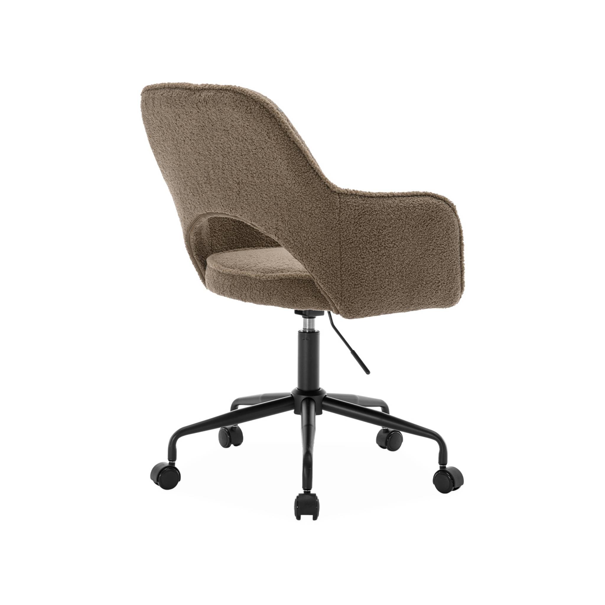 Sedia da ufficio bouclé con rotelle, talpa