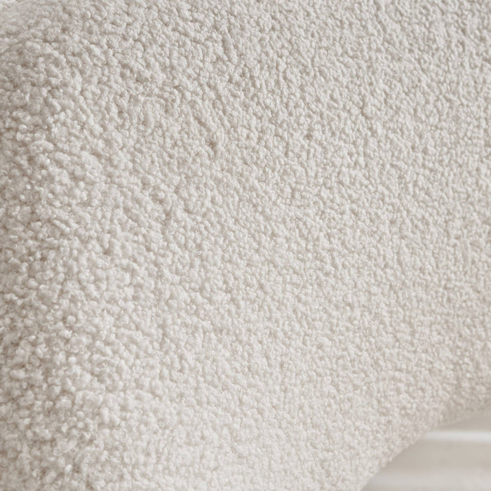 Sedia da ufficio bouclé con rotelle, bianco