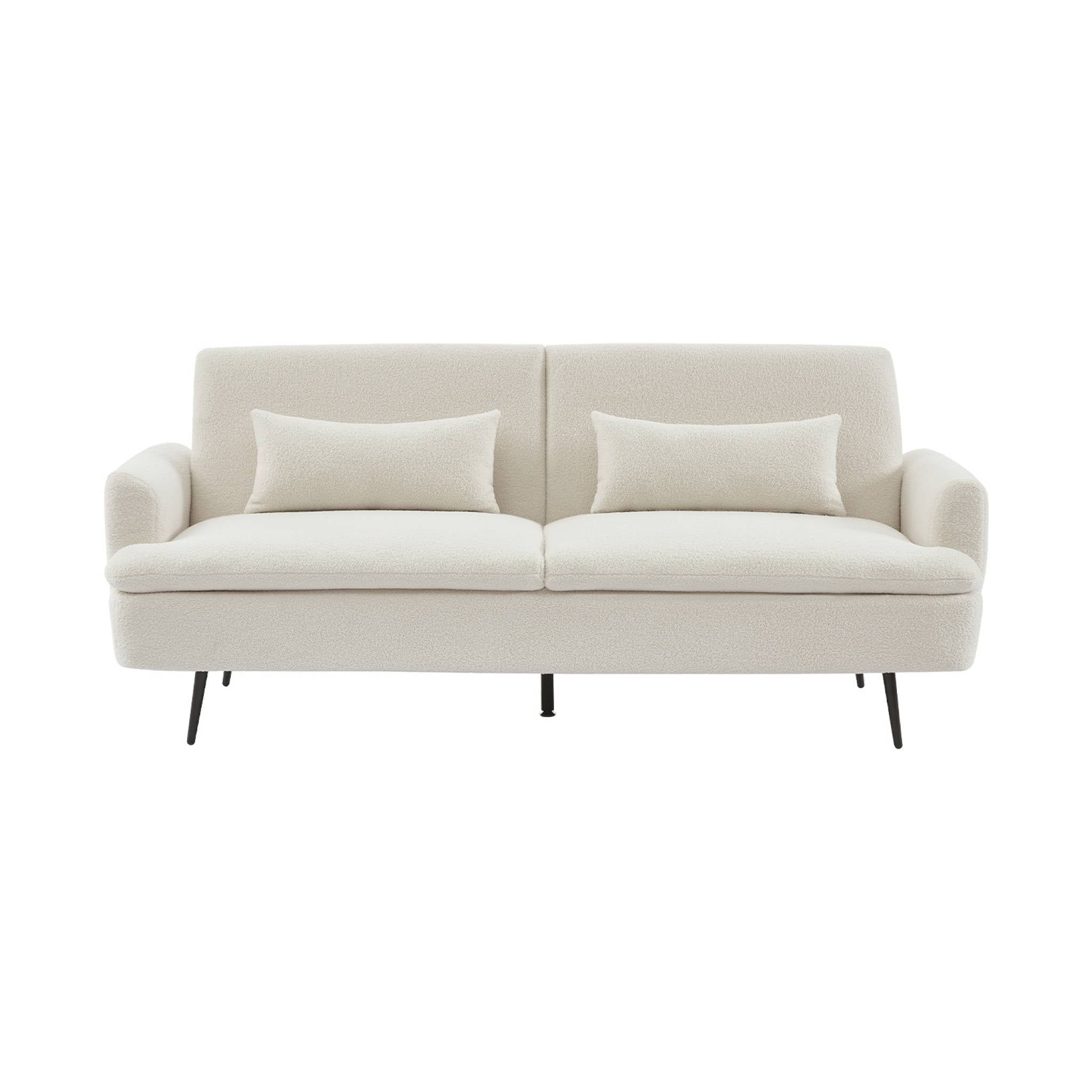 Divano letto 2-3 posti bouclé, bianco