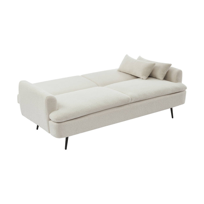 Divano letto 2-3 posti bouclé, bianco