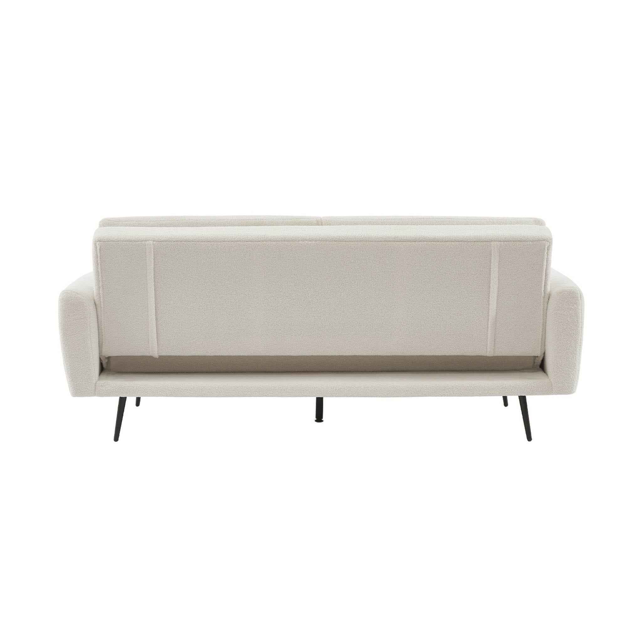 Divano letto 2-3 posti bouclé, bianco