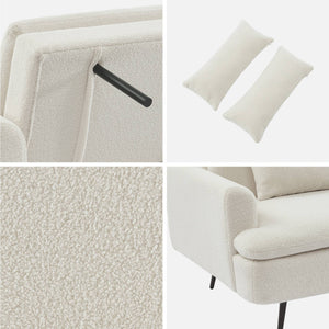 Divano letto 2-3 posti bouclé, bianco