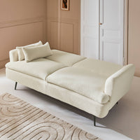 Divano letto 2-3 posti bouclé, bianco