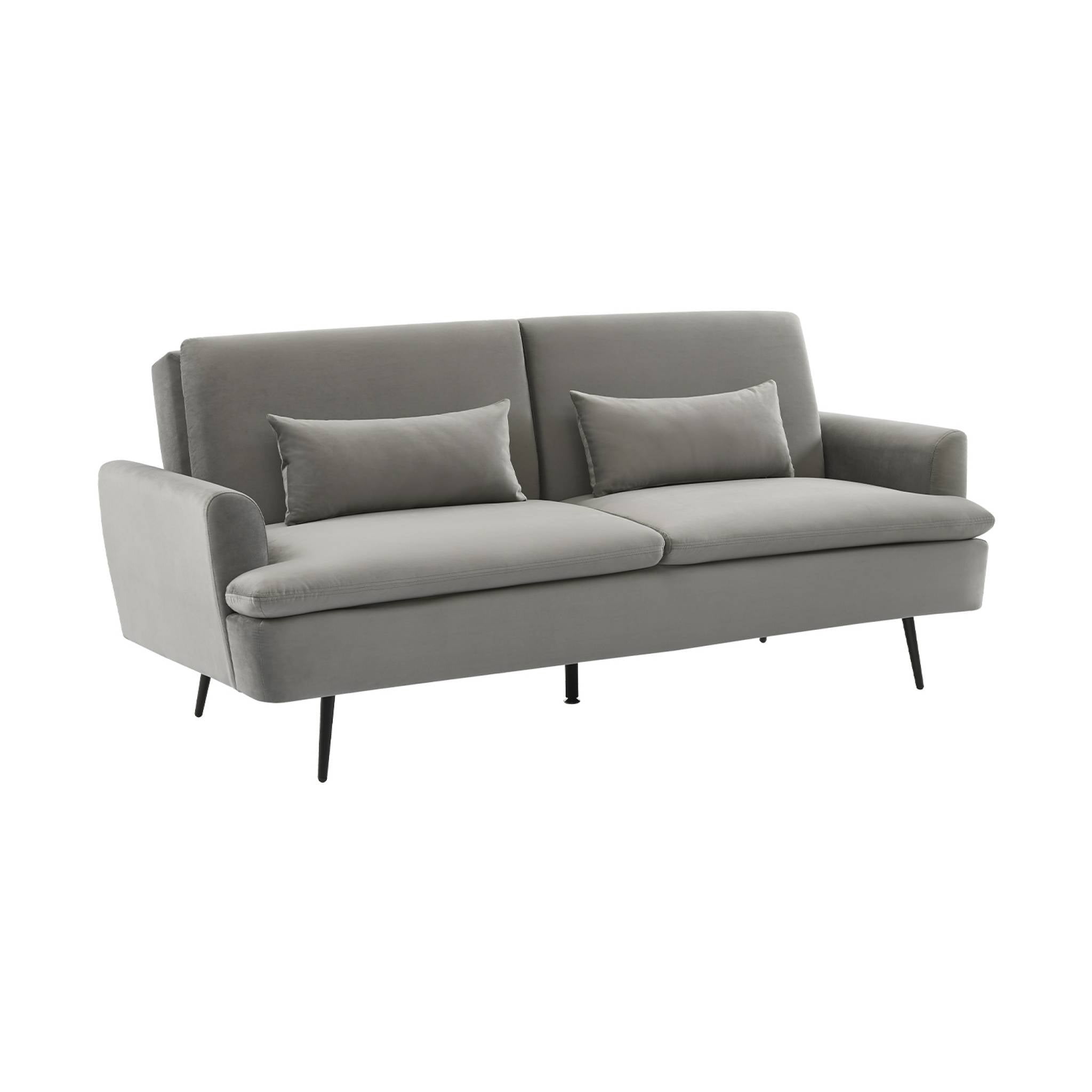 Divano letto 2-3 posti velluto, grigio