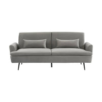 Divano letto 2-3 posti velluto, grigio