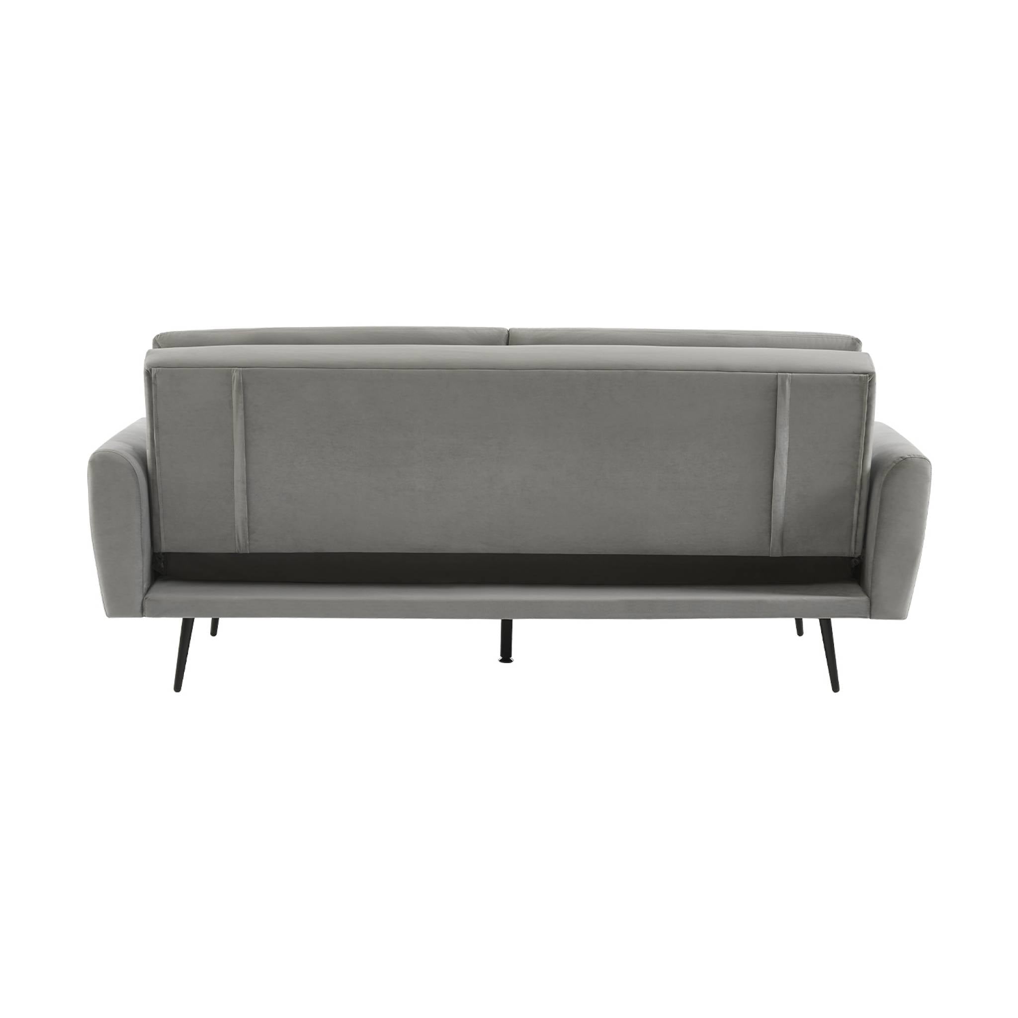 Divano letto 2-3 posti velluto, grigio