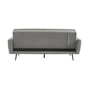 Divano letto 2-3 posti velluto, grigio