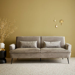 Divano letto 2-3 posti velluto, grigio