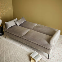 Divano letto 2-3 posti velluto, grigio