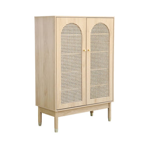 Mobile per scarpe 2 porte in canna, marrone naturale