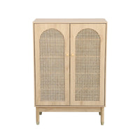 Mobile per scarpe 2 porte in canna, marrone naturale